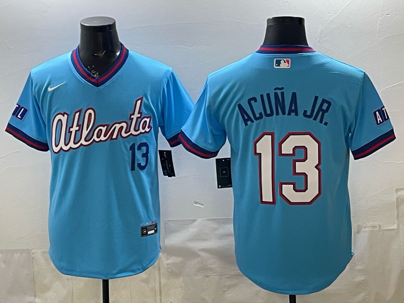 Men 2026 Atlanta Braves #13 Acuna Jr. blue Game Nike MLB Jersey 04192501